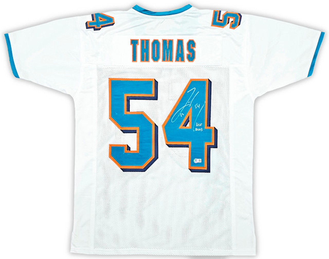 Buy Zac Thomas Miami Dolphins Signed White Jersey Inscribed 'HOF 2023'