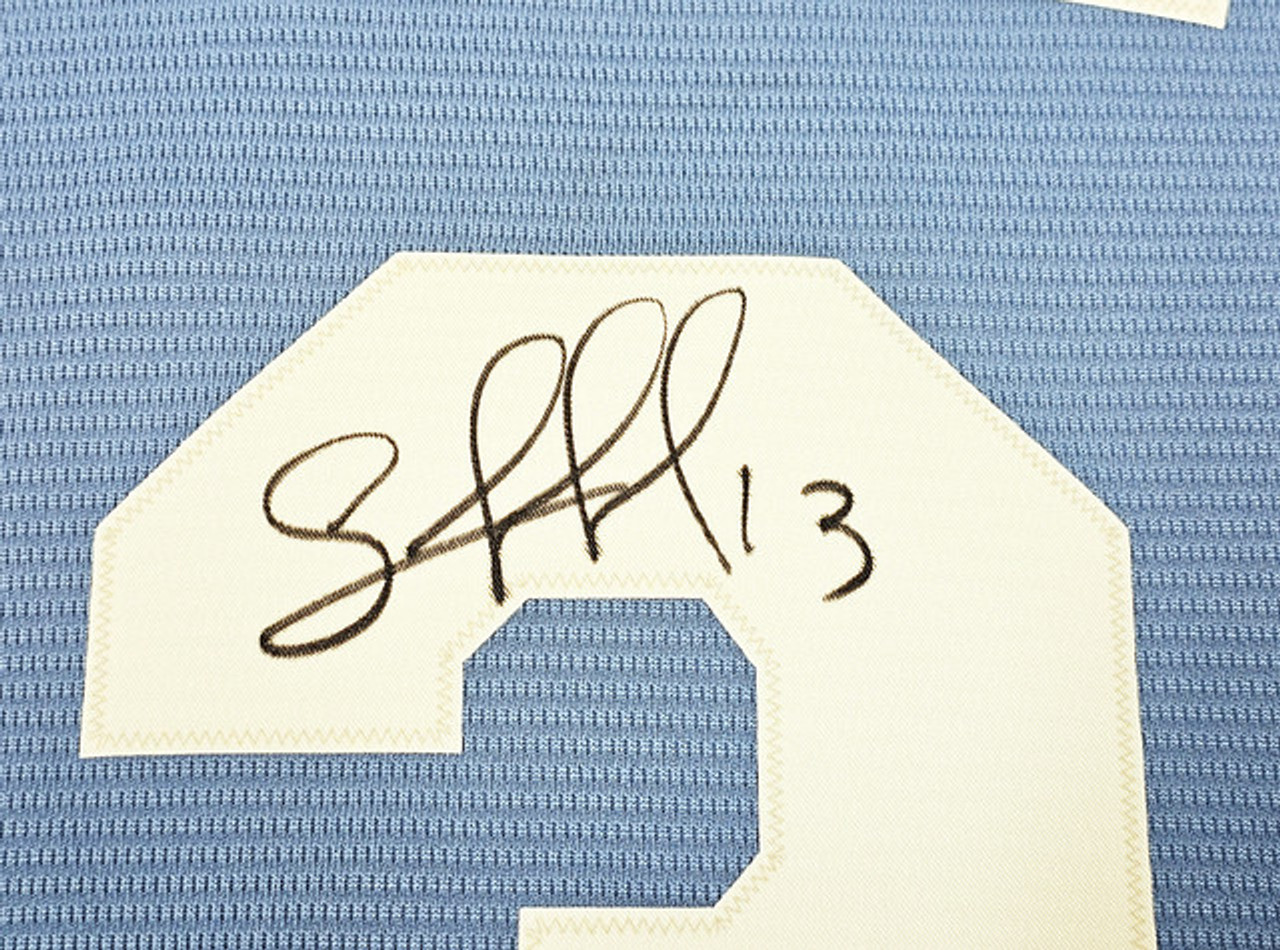 Kansas City Royals Salvador Perez Autographed Baby Blue Nike Jersey Size XL Beckett BAS Witness