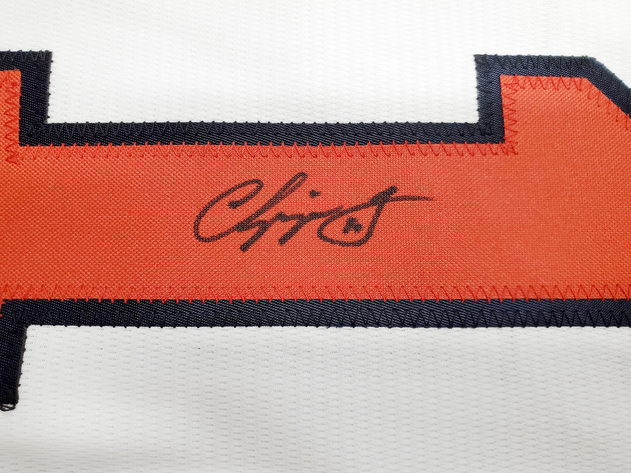 Braves Chipper Jones HOF 18 Signed White Majestic Coolbase Jersey