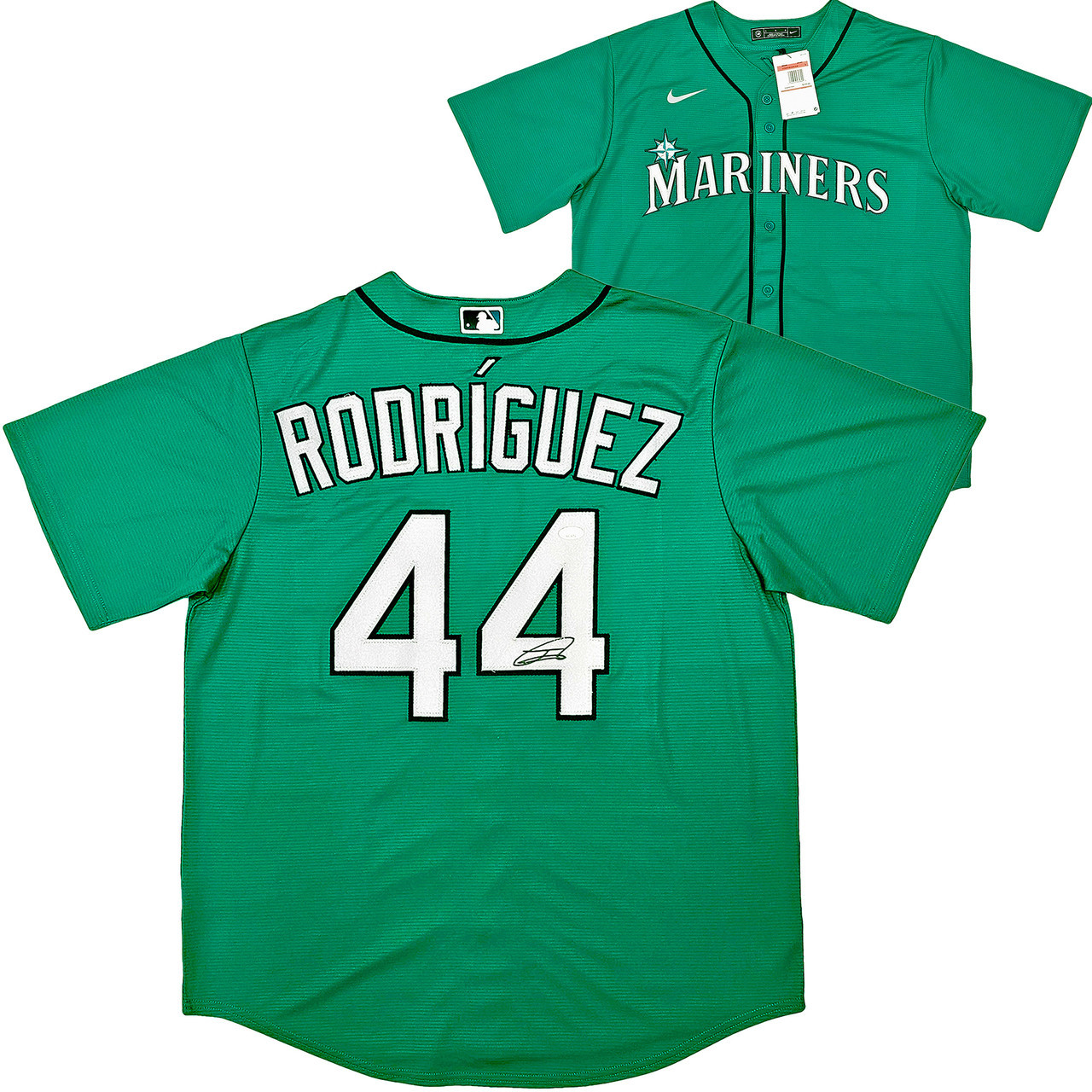 Seattle Mariners Julio Rodriguez Autographed Teal Nike Jersey Size