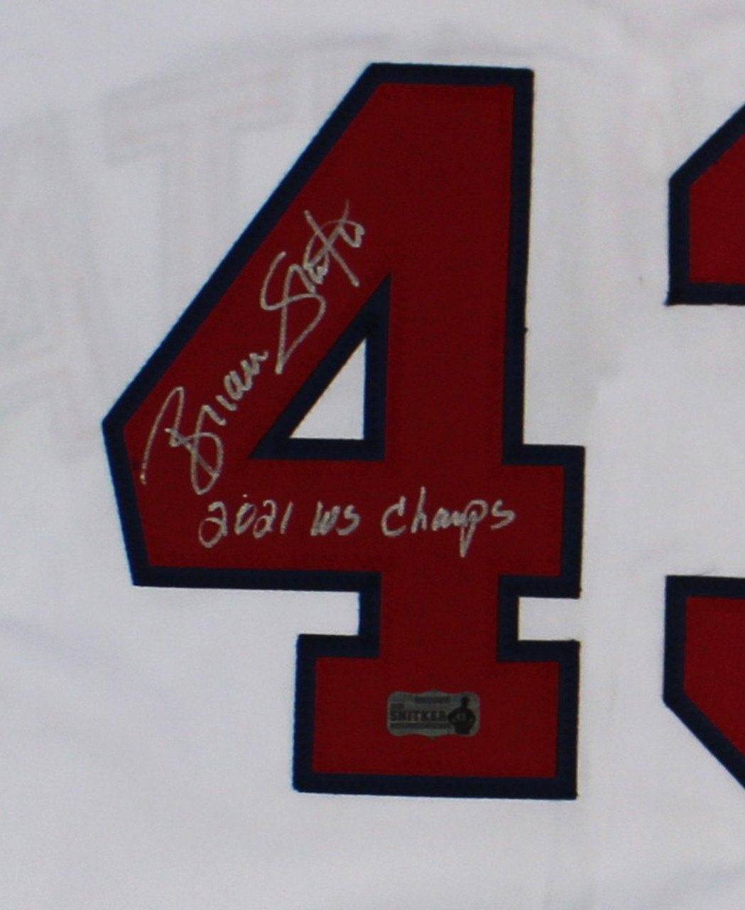 Shop Brian Snitker Signed Atlanta Custom White Jersey With “2021 WS Champs”  Inscription