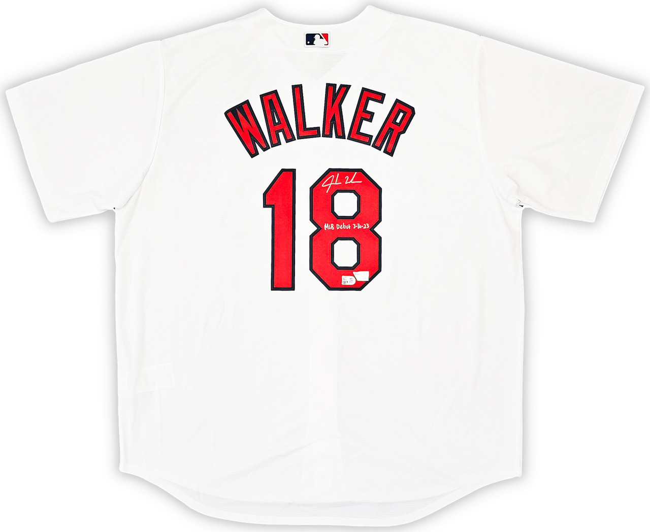 Shop Jordan Walker St. Louis Cardinals Autographed White Nike Jersey Size  XL MLB Debut 3-30-23
