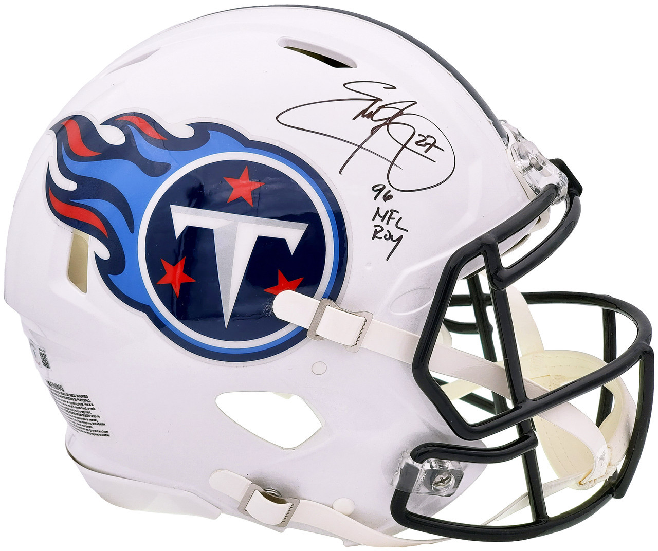 Eddie George Tennessee Titans Autographed White Full Size Authentic Speed  Helmet '96 NFL ROY'
