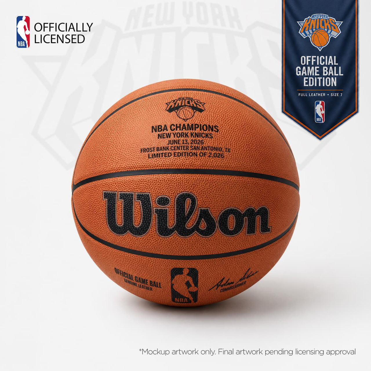 New York Knicks Official 2026 NBA Championship Basketball | Nikco