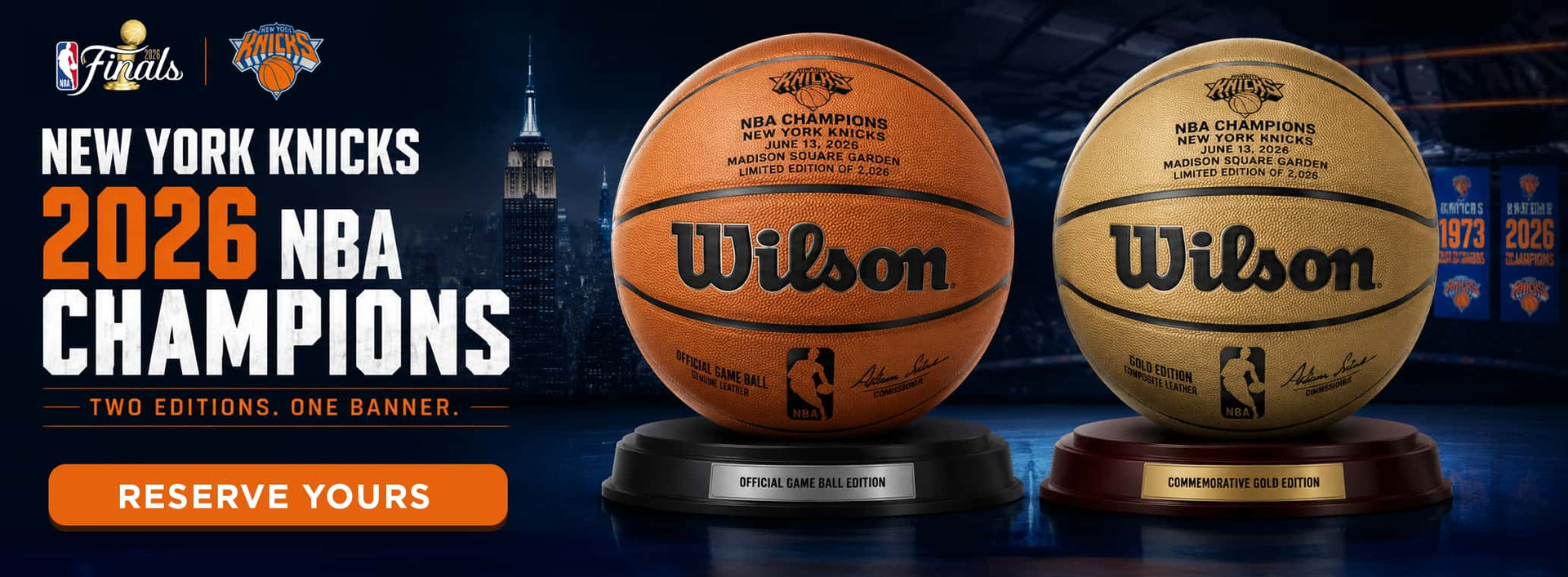 New York Knicks 2026 NBA champions basketballs