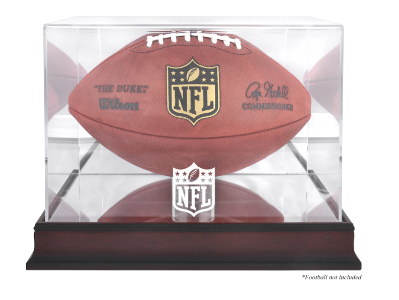 Shop Antique Mahogany NFL Logo Football Display CaseUV Protection