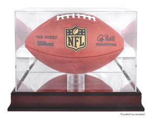 Antique Mahogany Football Display Case with Mirror Antique Mahogany Football Display Case with Mirror