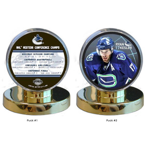 Vancouver Canucks 2011 Western Conference Championship Two Puck Set