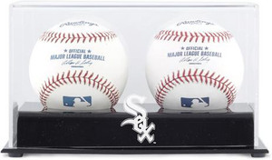 Deluxe MLB Two Baseball Cube White Sox Display Case Deluxe MLB Two Baseball Cube White Sox Display Case