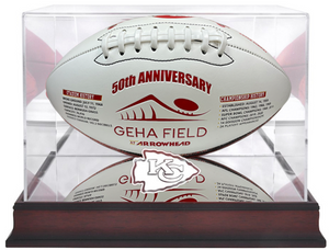 Kansas City Chiefs Logo Mahogany Football Display Case Kansas City Chiefs Logo Mahogany Football Display Case