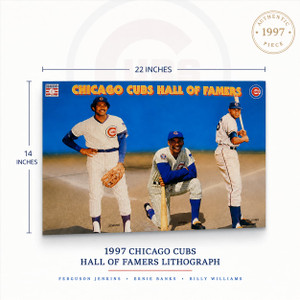 1997 Chicago Cubs Hall of Famer's 14x22 Lithograph - Ferguson Jenkins, Ernie Banks and Billy Williams