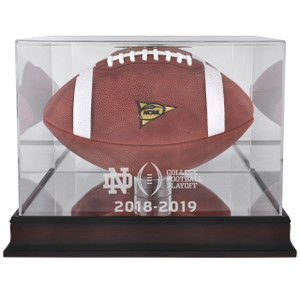 Notre Dame Fighting Irish 2018-19 CFP Mahogany Football Display Case Notre Dame Fighting Irish 2018-19 CFP Mahogany Football Display Case