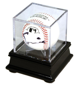 Single Baseball Cube Display Case Stand with 98% UV Ultra Pro Cube Included