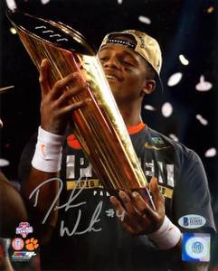 Deshaun Watson Autographed 8x10 Photo Holding Clemson Tigers National Championship Trophy Beckett BAS Deshaun Watson Autographed 8x10 Photo Holding Clemson Tigers National Championship Trophy Beckett BAS