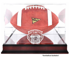 LSU National Champions Logo Mahogany Football Display Case LSU National Champions Logo Mahogany Football Display Case