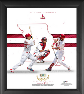 St. Louis Cardinals Framed 15 x 17 Franchise Foundations 2023 Collage with A Piece of Game used Baseball - Limited Edition 314
