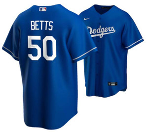 Mookie Betts Signed Dodgers Jersey with 2020 MLB World Series Logo Patch  (Fanatics Hologram)