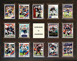 New England Patriots Super Bowl 51 Champions 14 Card Plaque 16 x 20 New England Patriots Super Bowl 51 Champions 14 Card Plaque 16 x 20