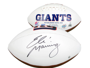 Eli Manning New York Giants Signed White Panel NFL Football Eli Manning New York Giants Signed White Panel NFL Football
