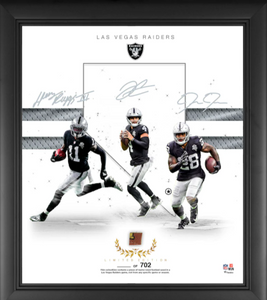 Las Vegas Raiders Framed 15" x 17" Franchise Foundations Collage with a Piece of Game Used Football - Limited Edition Las Vegas Raiders Framed 15" x 17" Franchise Foundations Collage with a Piece of Game Used Football - Limited Edition