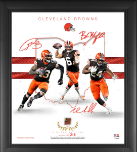 Cleveland Browns Framed 15" x 17" Franchise Foundations Collage with a Piece of Game Used Football - Limited Edition Cleveland Browns Framed 15" x 17" Franchise Foundations Collage with a Piece of Game Used Football - Limited Edition