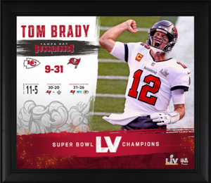 Tom Brady Tampa Bay Bucs Framed SB LV Champions Collage Tom Brady Tampa Bay Bucs Framed SB LV Champions Collage