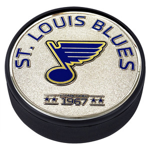 St Louis Blues Silver Medallion Puck St Louis Blues Silver Medallion Puck