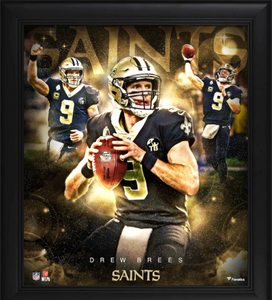 Drew Brees New Orleans Saints Framed Autographed Black Nike Limited Jersey  Collage