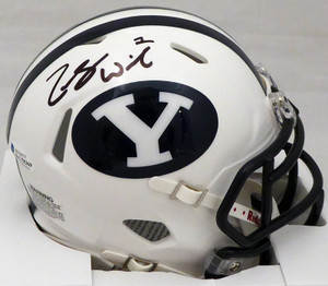 Zach Wilson BYU Cougars Signed White Speed Mini Helmet Zach Wilson BYU Cougars Signed White Speed Mini Helmet