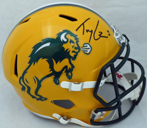 Trey Lance North Dakota State Bison Signed Yellow Full Size Replica Helmet Trey Lance North Dakota State Bison Signed Yellow Full Size Replica Helmet