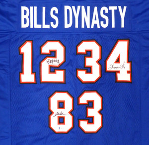 Buffalo Bills Team Greats Autographed Blue Jersey With 3 Signatures Including Jim Kelley, Thurman Thomas & Andre Reed Buffalo Bills Team Greats Autographed Blue Jersey With 3 Signatures Including Jim Kelley, Thurman Thomas & Andre Reed