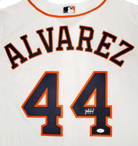 Yordany Alvarez Houston Astros Signed White Majestic Jersey Size XL