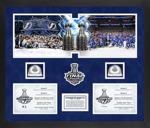 Steven Stamkos Tampa Bay Lightning 2021 Stanley Cup Champions Logo Deluxe Tall Hockey Puck Case