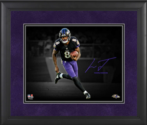 Lamar Jackson Baltimore Ravens Framed 11" x 14" Spotlight Photograph - Facsimile Signature Lamar Jackson Baltimore Ravens Framed 11" x 14" Spotlight Photograph - Facsimile Signature