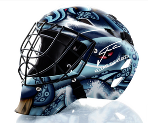 Philipp Grubauer Seattle Kraken Signed Replica Goalie Mask with "Release The Kraken" Inscription Philipp Grubauer Seattle Kraken Signed Replica Goalie Mask with "Release The Kraken" Inscription