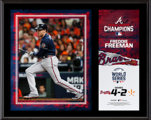 Shop Atlanta Braves Freddie Freeman Signed Nike White Jersey World Series  Patch Size XL