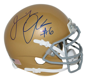Jeremiah Owusu-Koramoah Notre Dame Autographed Gold Schutt Mini Helmet Jeremiah Owusu-Koramoah Notre Dame Autographed Gold Schutt Mini Helmet