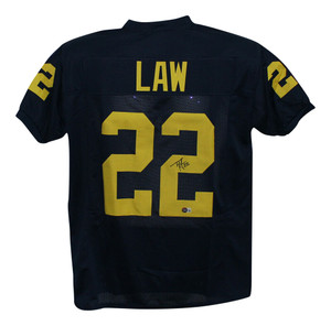 Ty Law Michigan Wolverines Autographed Custom Navy XL Jersey Ty Law Michigan Wolverines Autographed Custom Navy XL Jersey