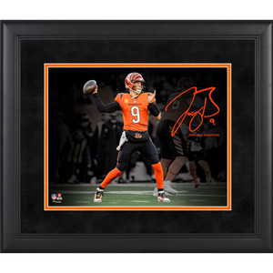 Joe Burrow Cincinnati Bengals Framed Spotlight Photograph - Facsimile Signature
