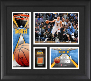 Nikola Jokic Denver Nuggets Framed 15" x 17" Collage with a Piece of Team-Used Ball Nikola Jokic Denver Nuggets Framed 15" x 17" Collage with a Piece of Team-Used Ball
