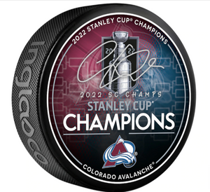 Gabriel Landeskog Colorado Avalanche Signed 2022 Stanley Cup Champions Hockey Puck with "2022 SC Champs" Inscription Gabriel Landeskog Colorado Avalanche Signed 2022 Stanley Cup Champions Hockey Puck with "2022 SC Champs" Inscription