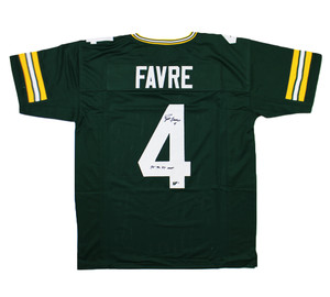 Brett Favre Green Bay Packers Autographed Custom Green Jersey Inscribed 3x MVP Brett Favre Green Bay Packers Autographed Custom Green Jersey Inscribed 3x MVP