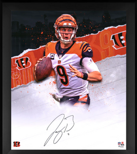 Joe Burrow Cincinnati Bengals Framed Autographed 20" x 24" Skyline Series In Focus Photograph  Joe Burrow Cincinnati Bengals Framed Autographed 20" x 24" Skyline Series In Focus Photograph