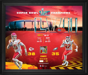 Buy Patrick Mahomes Kansas City Chiefs Super Bowl LVII Champions Sublimated  Plaque with Replica Ticket at Nikco Sports