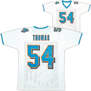 DOLPHINS ZACH THOMAS AUTOGRAPHED ORANGE JERSEY HOF 2023 BECKETT