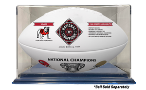 UGA 2023 CFP National Champion Logo Mahogany Football Display Case