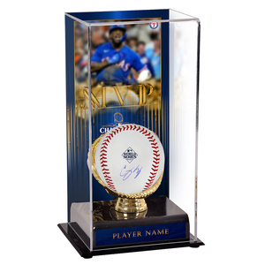 Corey Seager Texas Rangers Autographed 2023 World Series Logo Baseball w/ World Series MVP Display Case Corey Seager Texas Rangers Autographed 2023 World Series Logo Baseball w/ World Series MVP Display Case