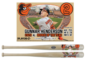 Gunnar Henderson Baltimore Orioles AL ROY Limited Edition Exclusive Bat Gunnar Henderson Baltimore Orioles AL ROY Limited Edition Exclusive Bat