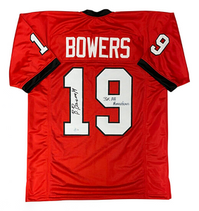 Brock Bowers Georgia Bulldogs Red Custom Jersey with "3x All-American" Inscription Brock Bowers Georgia Bulldogs Red Custom Jersey with "3x All-American" Inscription