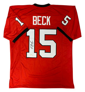 Carson Beck Georgia Bulldogs Autographed Red Custom Jersey Carson Beck Georgia Bulldogs Autographed Red Custom Jersey